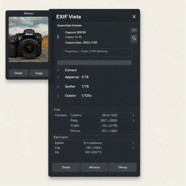 Exif Daten Viewer Oberfläche