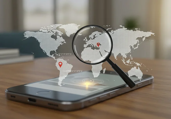 Foto mit versteckten GPS-Daten auf einer Karte, das das Datenschutzrisiko zeigt