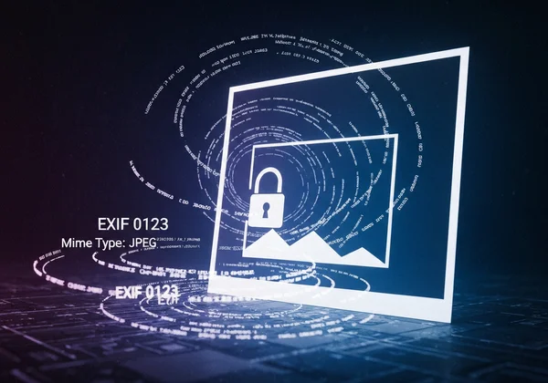 Visualisierung versteckter EXIF-Daten in einem Foto.