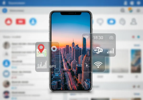 Konzept versteckter EXIF-Daten in sozialen Medien