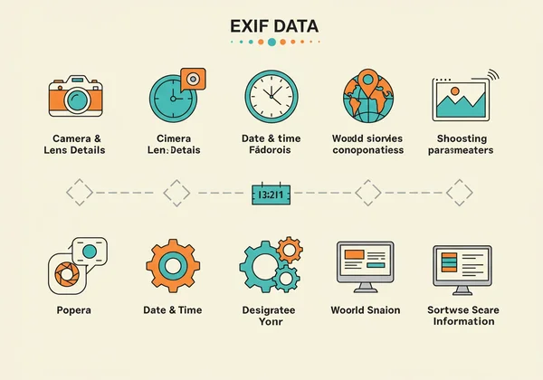 Infografik, die verschiedene Arten von EXIF-Daten zeigt.