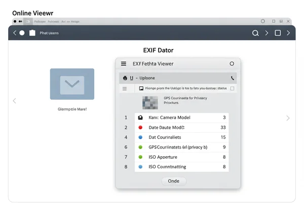 Screenshot of an online EXIF data viewer interface